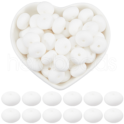 SUNNYCLUE 100Pcs Rondelle Silicone Focal Beads SIL-SC0002-25-1