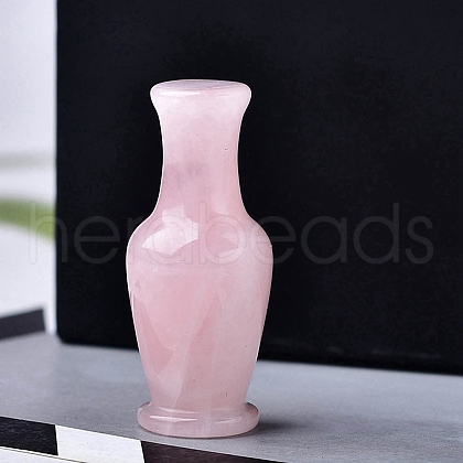 Mother's Day Natural Rose Quartz Carved Healing Vase Figurines PW-WG21325-01-1