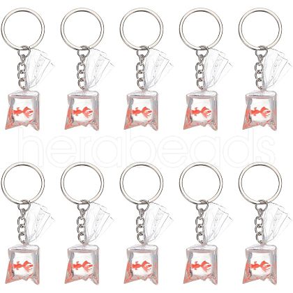  DIY 3D Goldfish Water Bag Keychain Making Kits DIY-NB0007-42-1