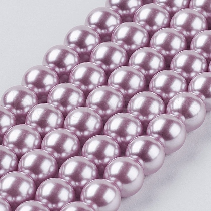 Eco-Friendly Dyed Glass Pearl Round Beads Strands HY-A002-8mm-RB013-1