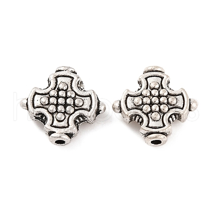 Cross Tibetan Style Alloy Beads TIBEB-ZN-3284-AS-RS-1