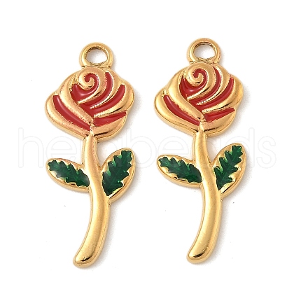 304 Stainless Steel Enamel Pendants STAS-U057-26G-1