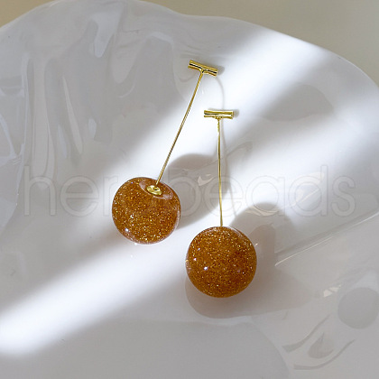 Zinc Alloy Resin Cherry Stud Earrings ZW7024-4-1