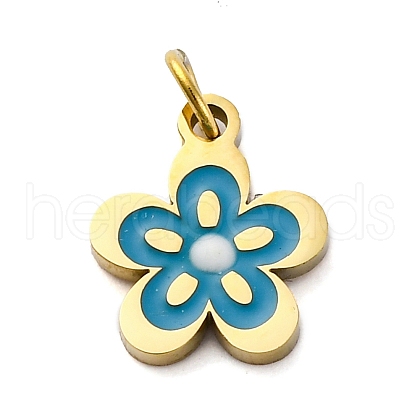 304 Stainless Steel Enamel Charms STAS-E550-71G-01-1