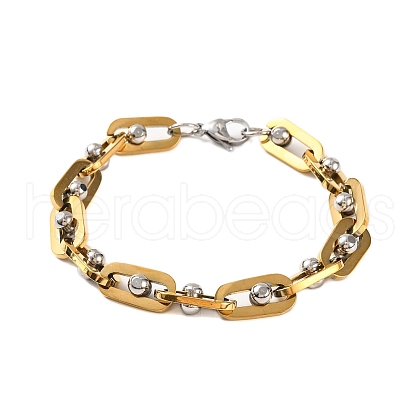 201 Stainless Steel Oval Link Chain Bracelets BJEW-B078-117A-1