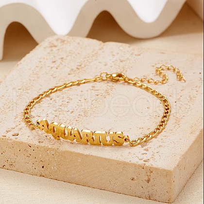 12 Constellations 304 Stainless Steel Link Bracelets WG30A6D-08-1