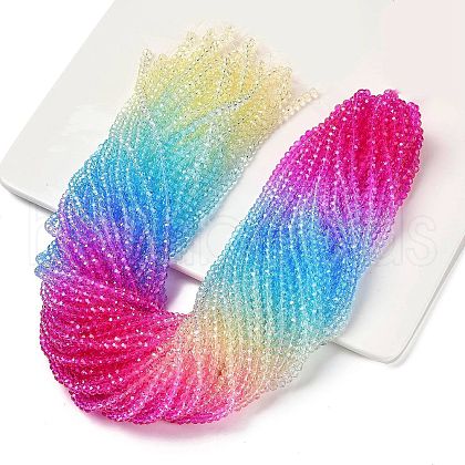 Transparent Painted Glass Beads Strands X1-DGLA-A034-T3mm-A14-1