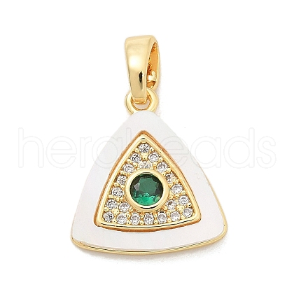 Brass Micro Pave Cubic Zirconia Pendents KK-M303-02G-11-1