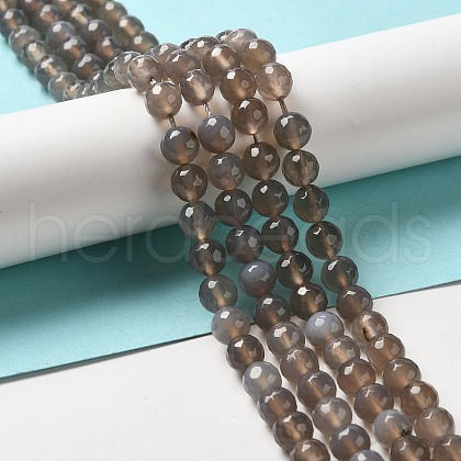 Natural Grey Agate Beads G-A046-1-1