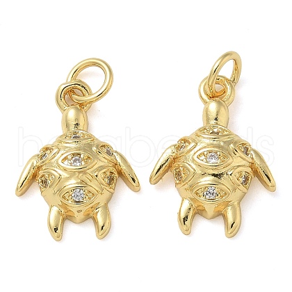 Rack Plating Brass Micro Pave Cubic Zirconia Pendants KK-K392-20B-G-1