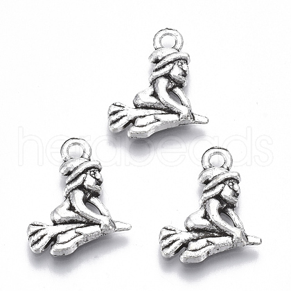 Tibetan Style Alloy Pendants TIBE-N010-09AS-RS-1