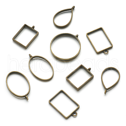 Alloy Open Back Bezel Big Pendants PALLOY-TA0001-26AB-1