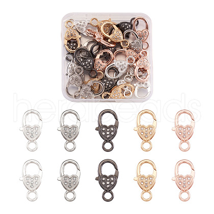 Alloy Rhinestone Lobster Claw Clasps KK-KS0001-11-1