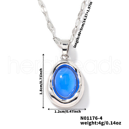 Elegant Oval Brass Pendant Necklaces SC8993-4-1