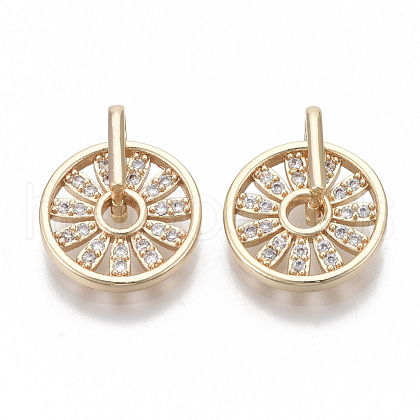 Brass Micro Pave Cubic Zirconia Pendants KK-S348-489-NF-1