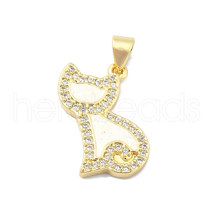 Brass Micro Pave Clear Cubic Zirconia Pendants KK-A221-12G-1