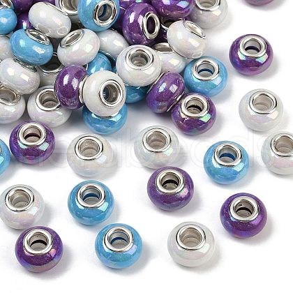Opaque Resin European Beads RESI-C059-01B-1