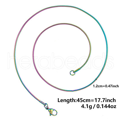 1.2MM Unisex 304 Stainless Steel Snake Chains Necklaces YO4082-5-1