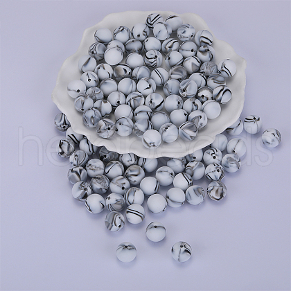 Round Silicone Focal Beads SI-JX0046A-117-1