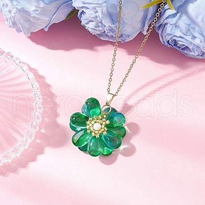 Glass Pendant Necklaces NJEW-MZ00112-02-1