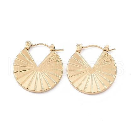 Ion Plating(IP) 304 Stainless Steel Flat Round Thick Hoop Earrings for Women EJEW-B018-11G-1