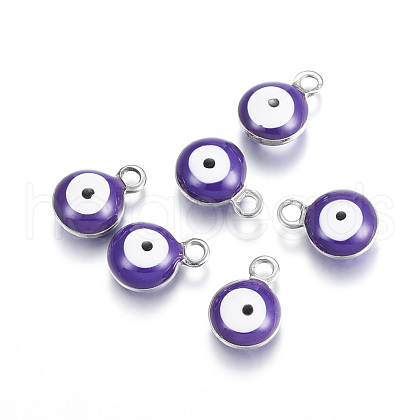 304 Stainless Steel Enamel Charms STAS-G122-24B-1