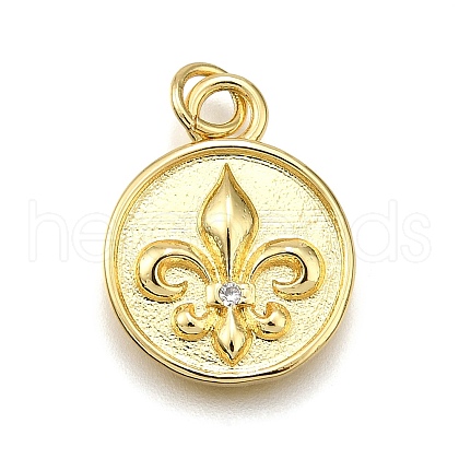Rack Plating Brass Micro Pave Cubic Zirconia Pendants X-KK-K401-80G-1