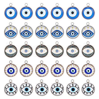 DICOSMETIC 30Pcs Luminous Glass Pendants FIND-DC0001-80-1
