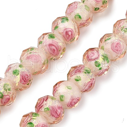Handmade Foil Lampwork Beads Strands FOIL-S136-001B-1