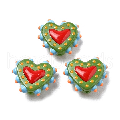 Handmade Lampwork Bumpy Beads Heart LAMP-V001-07E-1