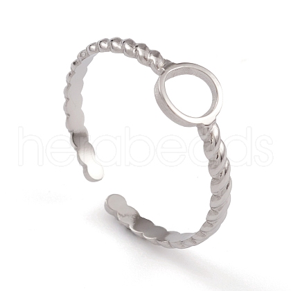 Non-Tarnish 304 Stainless Steel Cuff Rings RJEW-G285-65P-1
