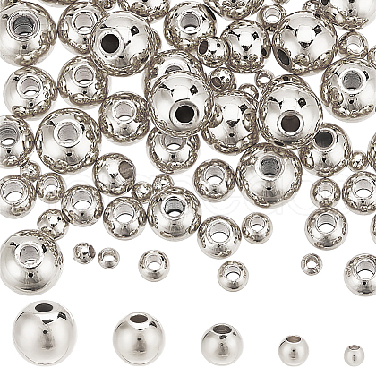 75Pcs 5 Styles Rack Plating Brass Spacer Beads KK-LP0001-07S-1
