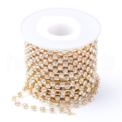 Brass Rhinestone Strass Chains CHC-T002-SS16-01C-1