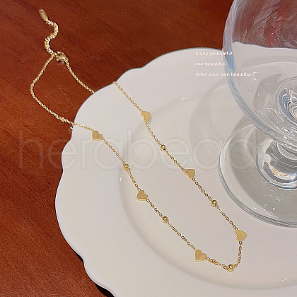 Heart Stainless Steel Link Chain Necklaces for Women FS-WGDC653-06-1