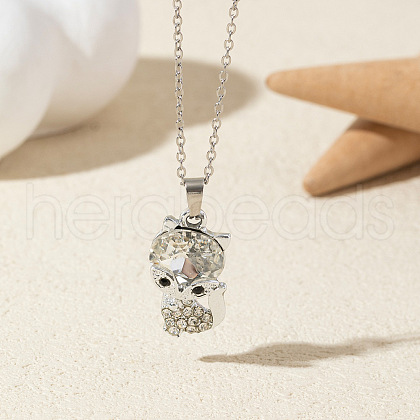 Alloy Crystal Rhinestone Pendant Necklaces FS-WG6A3E6-14-1