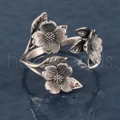 Flower Zinc Alloy Cuff Rings for Women FS-WGFAA0D-01-1