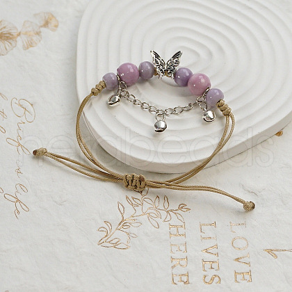 Butterfly Ceramic Beads Braided Bead Bracelets FS-WGDB922-07-1