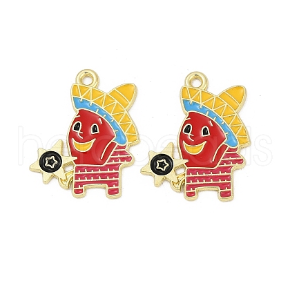 Cinco De Mayo Theme Alloy Enamel Pendants ENAM-V001-05L-G-1