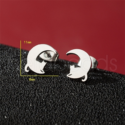 Non-Tarnish Stainless Steel Stud Earrings PW-WG88127-26-1