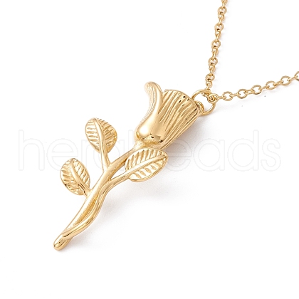 Rose of Life Pendant Necklace NJEW-G074-19G-1