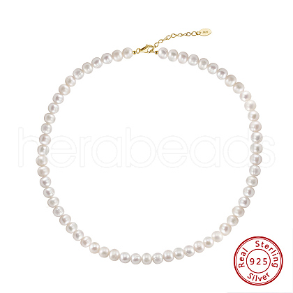 Mother's Day Jewellery Potato Natural Freshwater Pearl Beaded Necklaces NJEW-G153-06G-1