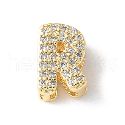 Brass Micro Pave Clear Cubic Zirconia Initial Multi-strand Links KK-S520-01G-18-1