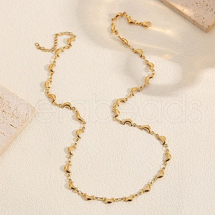 Elegant Vintage Hollow Stainless Steel Link Chain Necklaces for Women WE8601-8-1