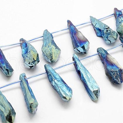 Electroplated Natural Quartz Crystal Beads Strands G-G890-A-05-1