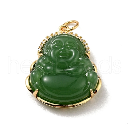Natural Dyed Jade Pendants KK-C242-06G-03-1
