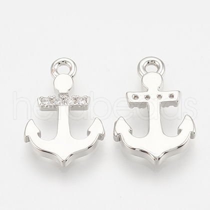 Brass Micro Pave Cubic Zirconia Charms ZIRC-Q014-029P-1