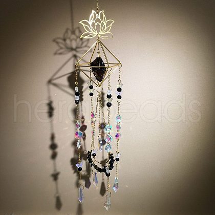 Metal Lotus Hanging Ornaments PW-WG48308-03-1