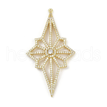 Brass Micro Pave Cubic Zirconia Pendants KK-M322-46G-1