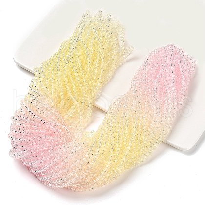 Transparent Painted Glass Beads Strands X1-DGLA-A034-T3mm-A25-1