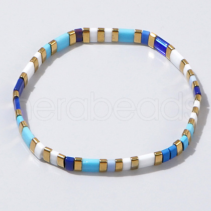 Bohemian Style Glass Seed Beaded Stretch Bracelets for Women Men ZJ1483-4-1